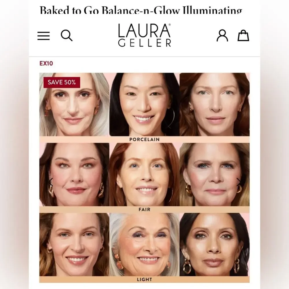 Laura Gellar Baked Balance powder in porcelain 60% full